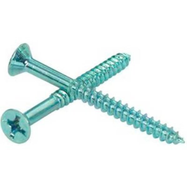 Sarjo Industries Wood Screw, #10, 1-1/2 in, Zinc Plated Steel Flat Head Phillips Drive FR50850